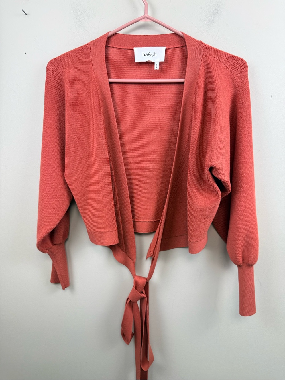 ba&sh Coral Tie-Front Bolero Cardigan 0 - Picture 2 of 13